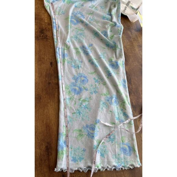 Miss Elaine Womens L White /Blue Floral Print Sleep Wear Set Cozy/Casual - Picture 6 of 8